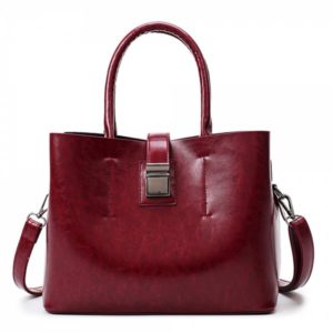 Soft Leather Single Shoulder Bag Handbag - Wine Red