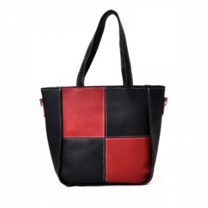 Hit Color Splicing Handbag Diagonal Shoulder Bag Four Pieces - Red