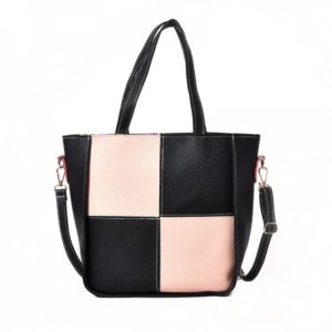 Hit Color Splicing Handbag Diagonal Shoulder Bag Four Pieces - Pink