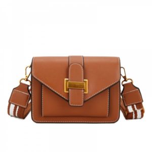 New Wave Lock Buckle Small Bag Shoulder Messenger Bag - Brown