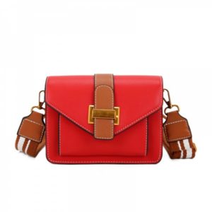 New Wave Lock Buckle Small Bag Shoulder Messenger Bag - Red