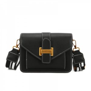 New Wave Lock Buckle Small Bag Shoulder Messenger Bag - Black