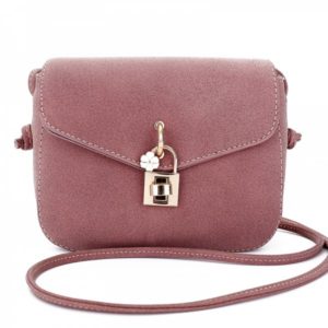 Fashion Trend Bag Lock Shoulder Messenger Bag - Pink