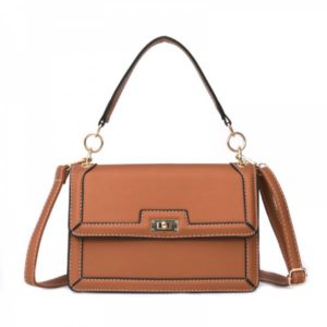 New Jelly Color Simple Temperament Handbag Shoulder Messenger Bag – Brown