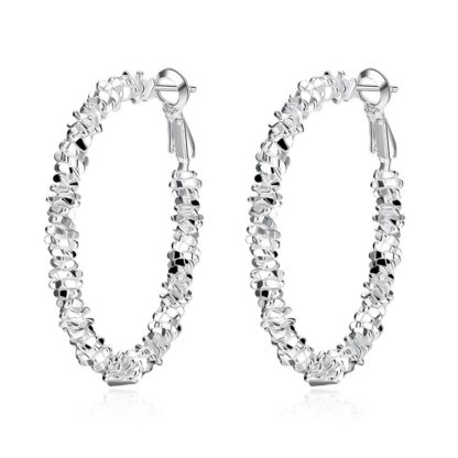 Pair of Geometric Shape Hoop Earrings