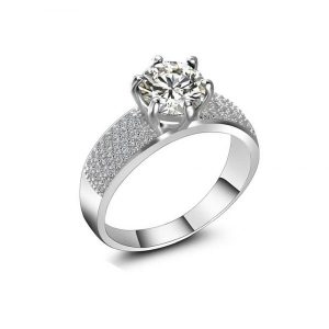 Creative Paragraph Wild Fashion Diamond Ring Zircon Ring - Silver