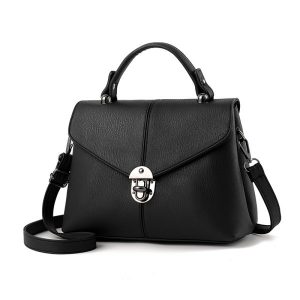 New Fashion Trend PU Leather Lady Shoulderbag - Black