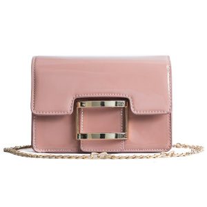 Fashion Chain Shoulder Messenger Small Square Bag - Pink