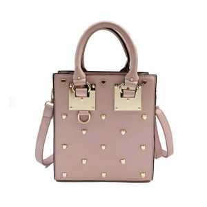 Wild Toth Simple Rivet Shoulder Messenger Bag - Pink