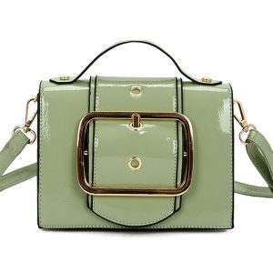 Leather Strap Leather Shoulder Messenger Bag - Green