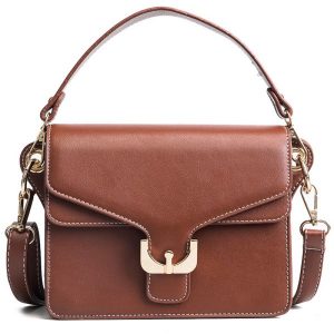 Fashionable Personality Shoulder Messenger Simple Portable Small Square Package - Brown