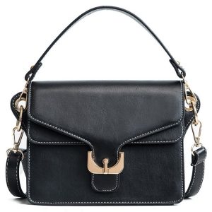 Fashionable Personality Shoulder Messenger Simple Portable Small Square Package - Black