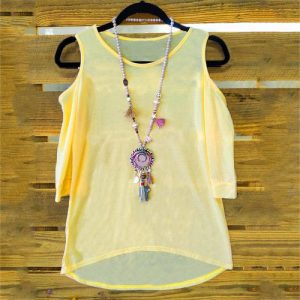 O Neck Short Sleeve Plus Size Casual Top Blouse - Yellow