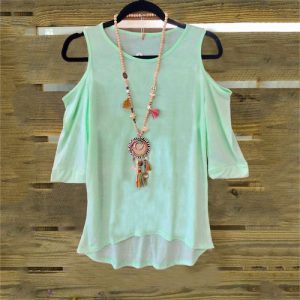 O Neck Short Sleeve Plus Size Casual Top Blouse - Mint Green