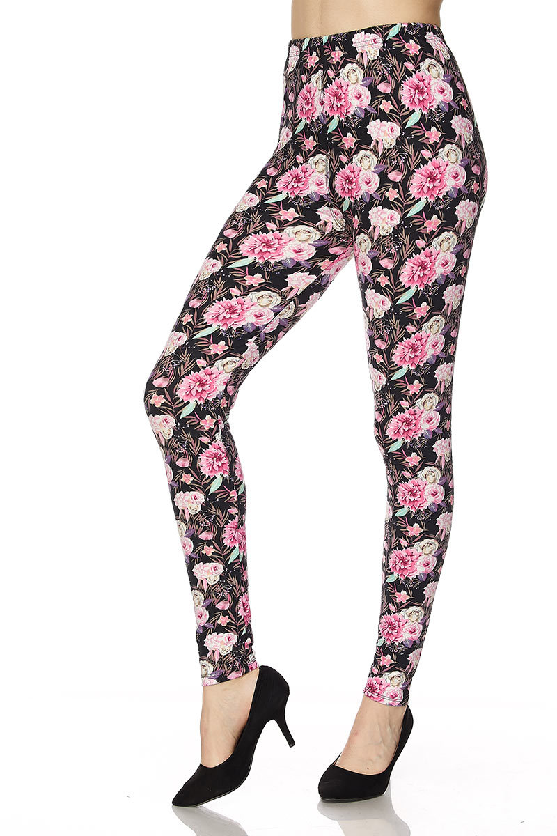 Radiant Pink Rose Leggings 1X-2X - Big and Sexy Sportswear