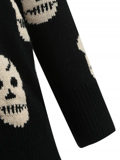 skull print cardigan