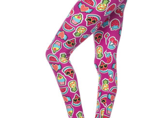 Brushed Polka Dot Swan Plus Size Leggings - 3X-5X